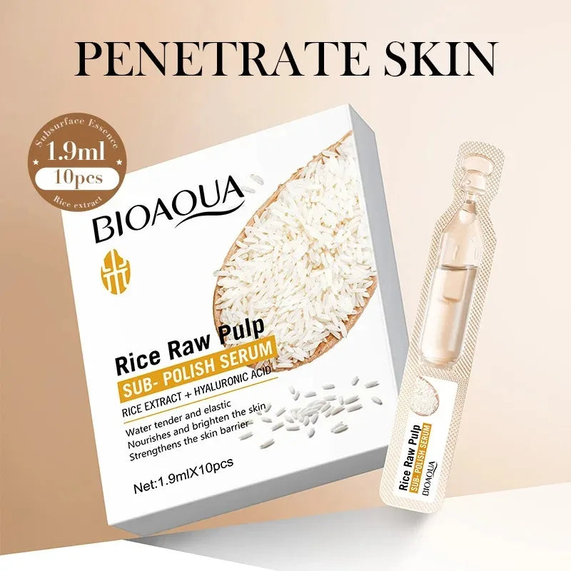 Ampolletas Faciales Hidratantes Intensivas con Arroz (Rice Raw Pulp Sub-Polish Serum) – BIOAQUA