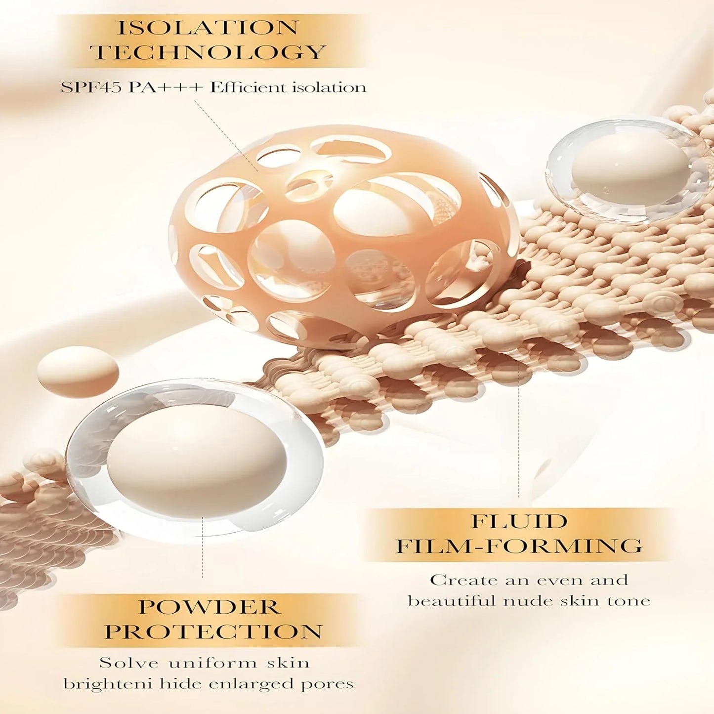 Base bloqueadora SPF45 con arroz | BIOAQUA