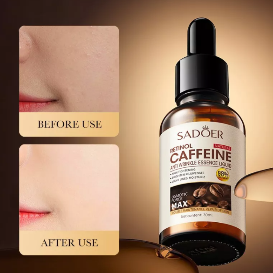 Sérum Facial Rejuvenecedor con Retinol + Cafeína – Hidratación, Firmeza y Luminosidad Sadoer
