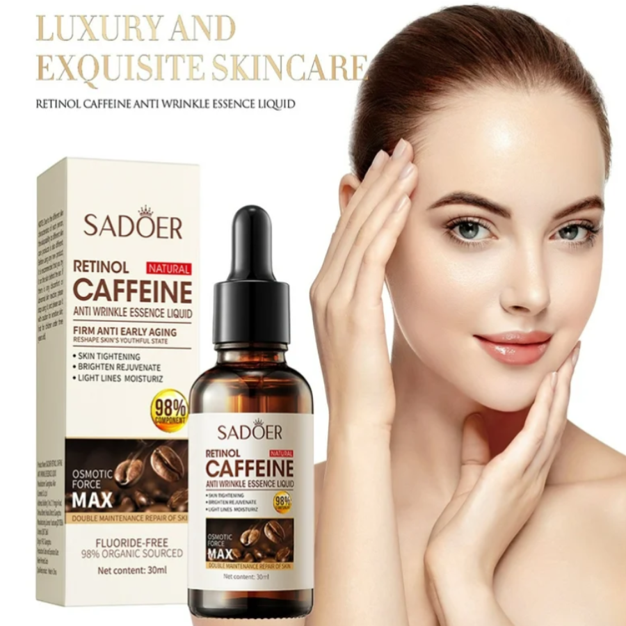Sérum Facial Rejuvenecedor con Retinol + Cafeína – Hidratación, Firmeza y Luminosidad Sadoer