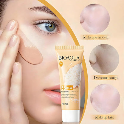 Base bloqueadora SPF45 con arroz | BIOAQUA