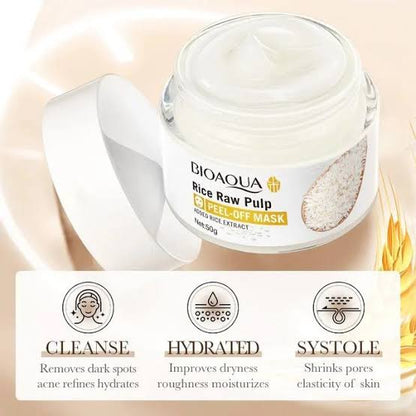 Mascarilla facial tipo peel-off con extracto de arroz 50g (Rice Raw Pulp Peel Off Mask)